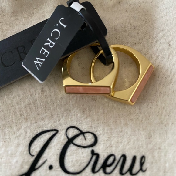 J. Crew Semiprecious Stone Triangle-Prism Ring Set - Picture 2 of 10